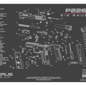 Cerus Gear Pistol Mat for Sig Sauer P226 Schematic Promat Grey Pink