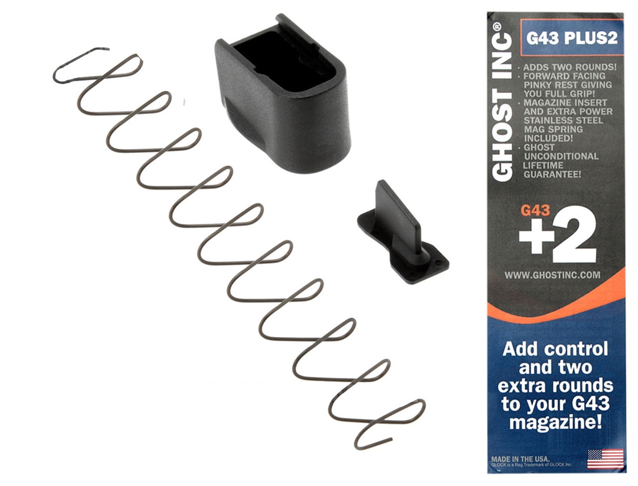 Ghost Plus 2 Magazine Plate Extension for Glock 43