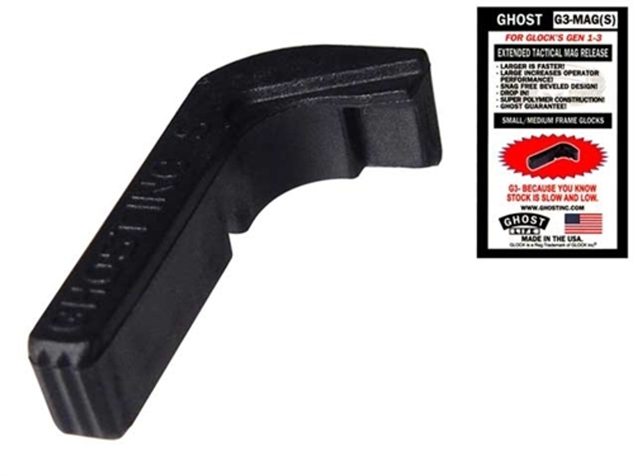 Ghost Extended Magazine Release 9mm, .40, 357, 45 GAP for Glock GEN 1-3