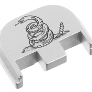 NDZ Rear Slide Cover Plate For Glock GEN 5 with Laser Deep Engraved Don't Tread On Me Snake in Silver