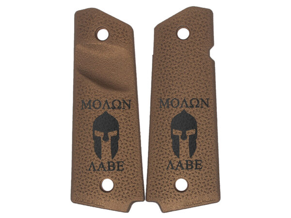 1911 Pistol Grip Panel in Burnt Bronze Cerakote with Trapezoidal Surface Projections - Image 2