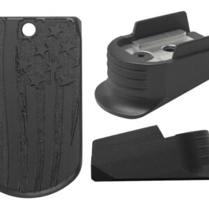 Sig Sauer P365 Magazine Finger Extension Plate Laser Deep Engraved US Flag V2 Black