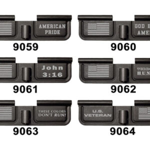 NDZ AR Ejection Port Dust Cover Black - Lasered (10) US Flag American Pride & More