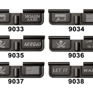 NDZ AR Ejection Port Dust Cover Black - Lasered (06) Molon Labe & More